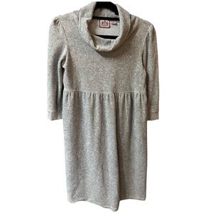 Vintage Y2K Juicy Couture Gray Velour  Cowl Neck Empire Waist Dress Size M